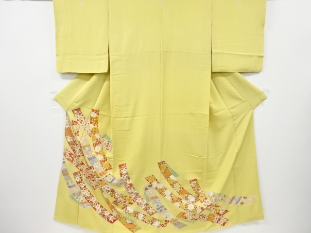 JAPANESE KIMONO / IRO-TOMESODE / EMBROIDERY / FLOWER CLASSICAL PATTERN